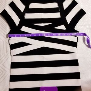 S Black and white blouse